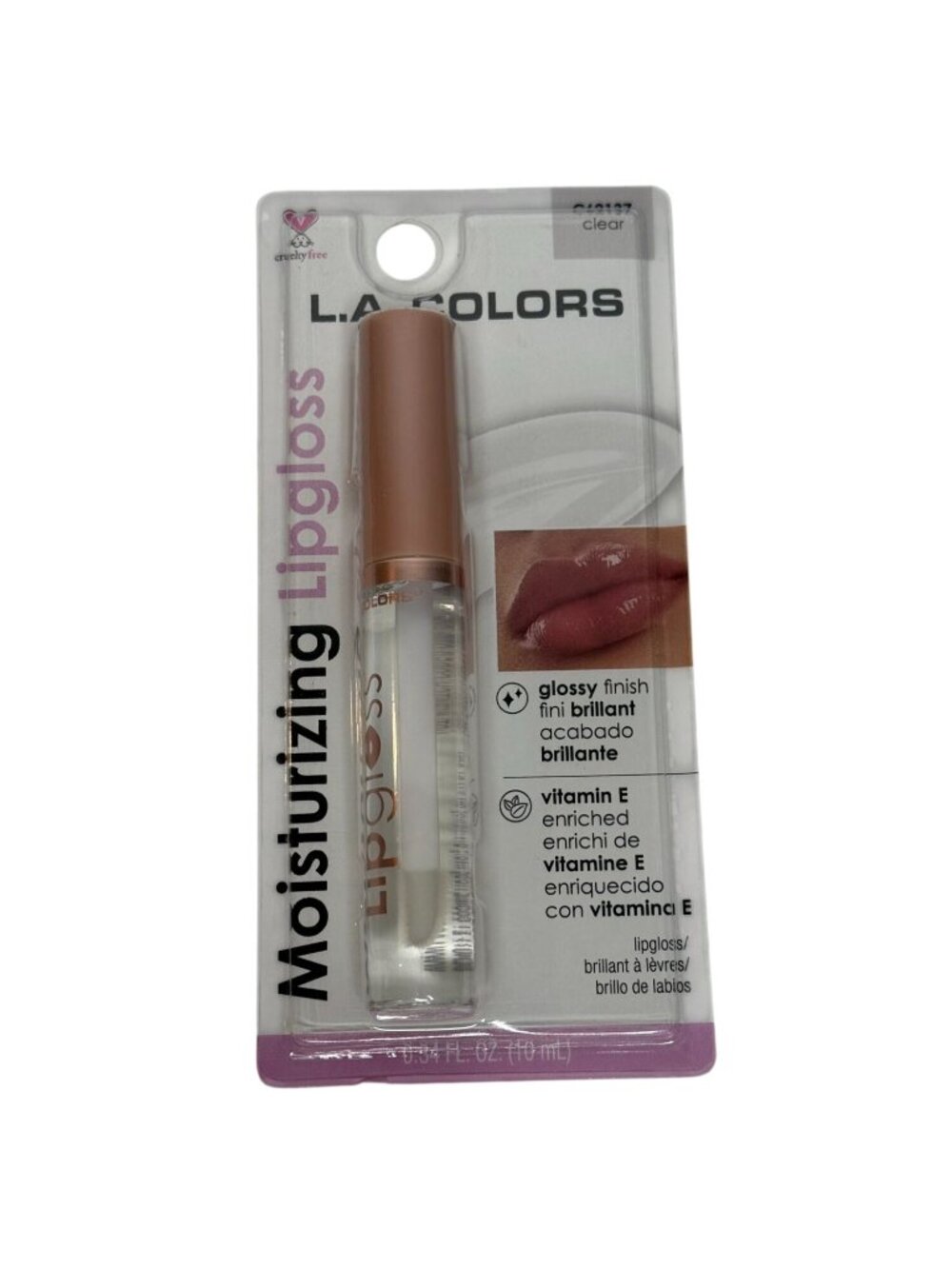 LA Colors Clear Lip Gloss Moisturizing Glossy Vitamin E New Sealed